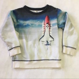 H&M size 4-6 long sleeve space shuttle sweatshirt